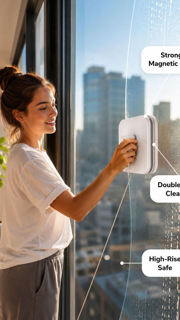 Powerful magnets.🪟 Double-sided cleaning.