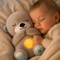 Breathing Otter Bear Plush Toy with Light and Music