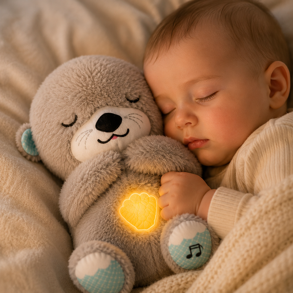 Breathing Otter Bear Plush Toy with Light and Music