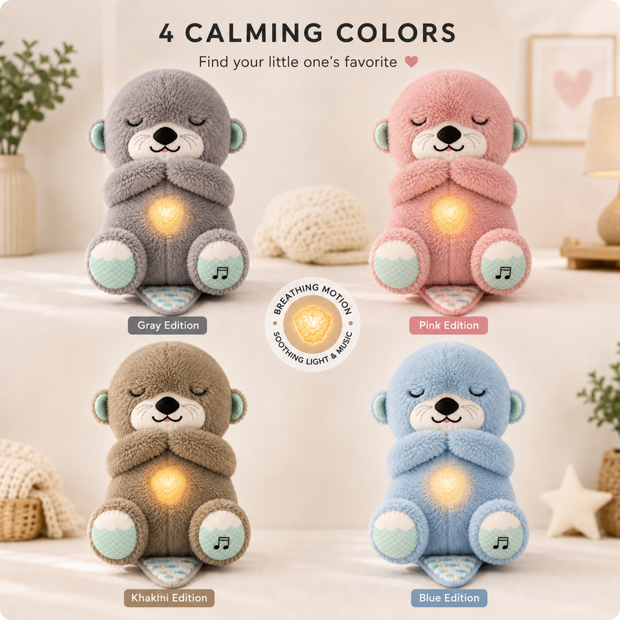 Breathing Otter Bear Plush Toy with Light and Music