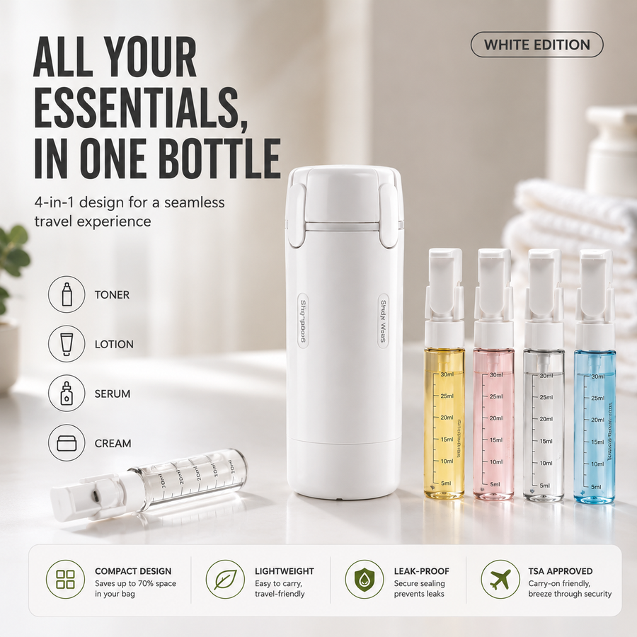 Four-in-One Travel Dispenser Bottle
