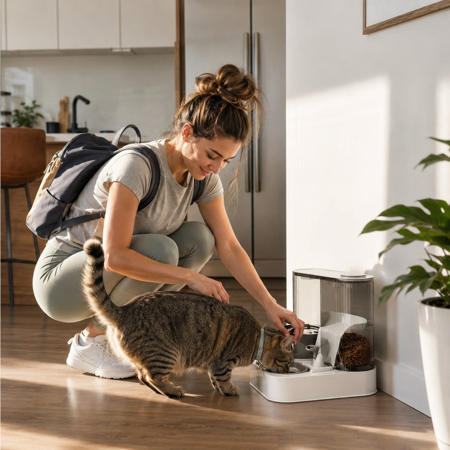 Automatic Pet Feeder and Water Dispenser Combo