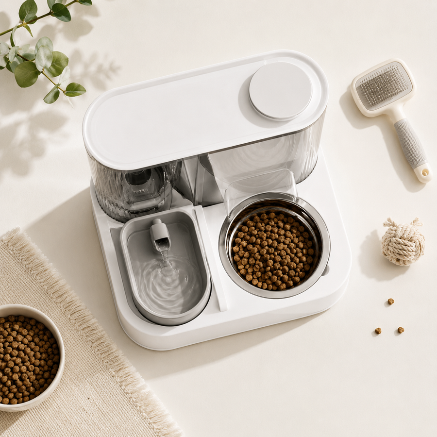 Automatic Pet Feeder and Water Dispenser Combo