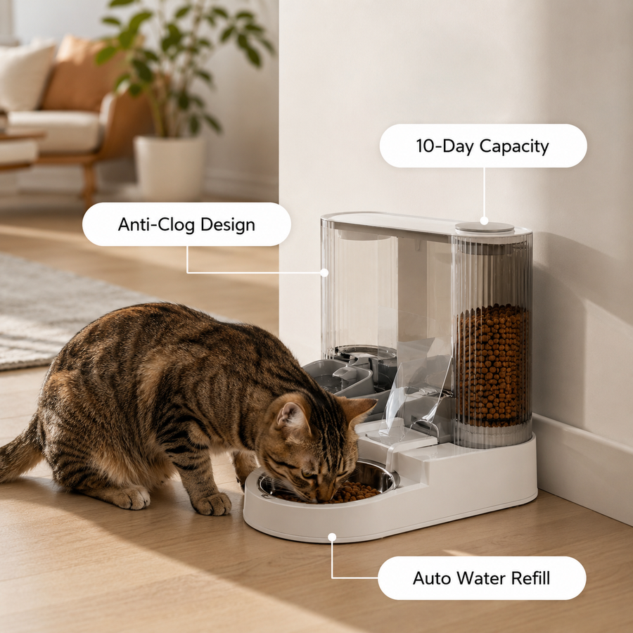 Automatic Pet Feeder and Water Dispenser Combo