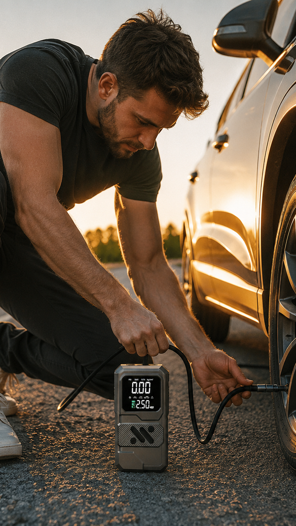 🛞 Inflate. Jump-start. Drive on. Your all-in-one roadside lifesaver. 🚘🔥
