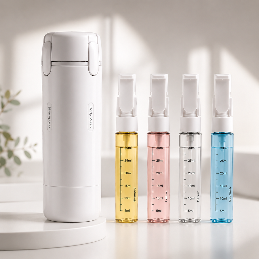 Four-in-One Travel Dispenser Bottle